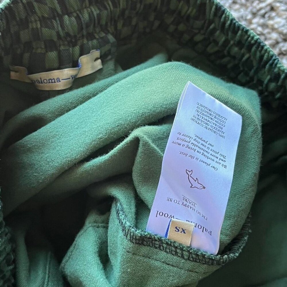 Paloma Wool Green Checkered Pants Wmn XS 80s Style Geometric Shabby Chic Retro - Picture 3 of 8